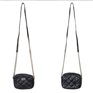 MICHAEL Michael Kors Jet Set Mini Crossbody Bag Black Leather Metallic Silver